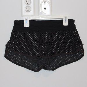 Black and White Polka Dot Lululemon Shorts- Size 2
